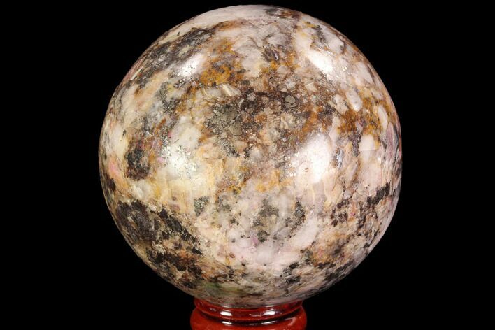Polished Calcite & Pyrite Sphere - Congo #95018